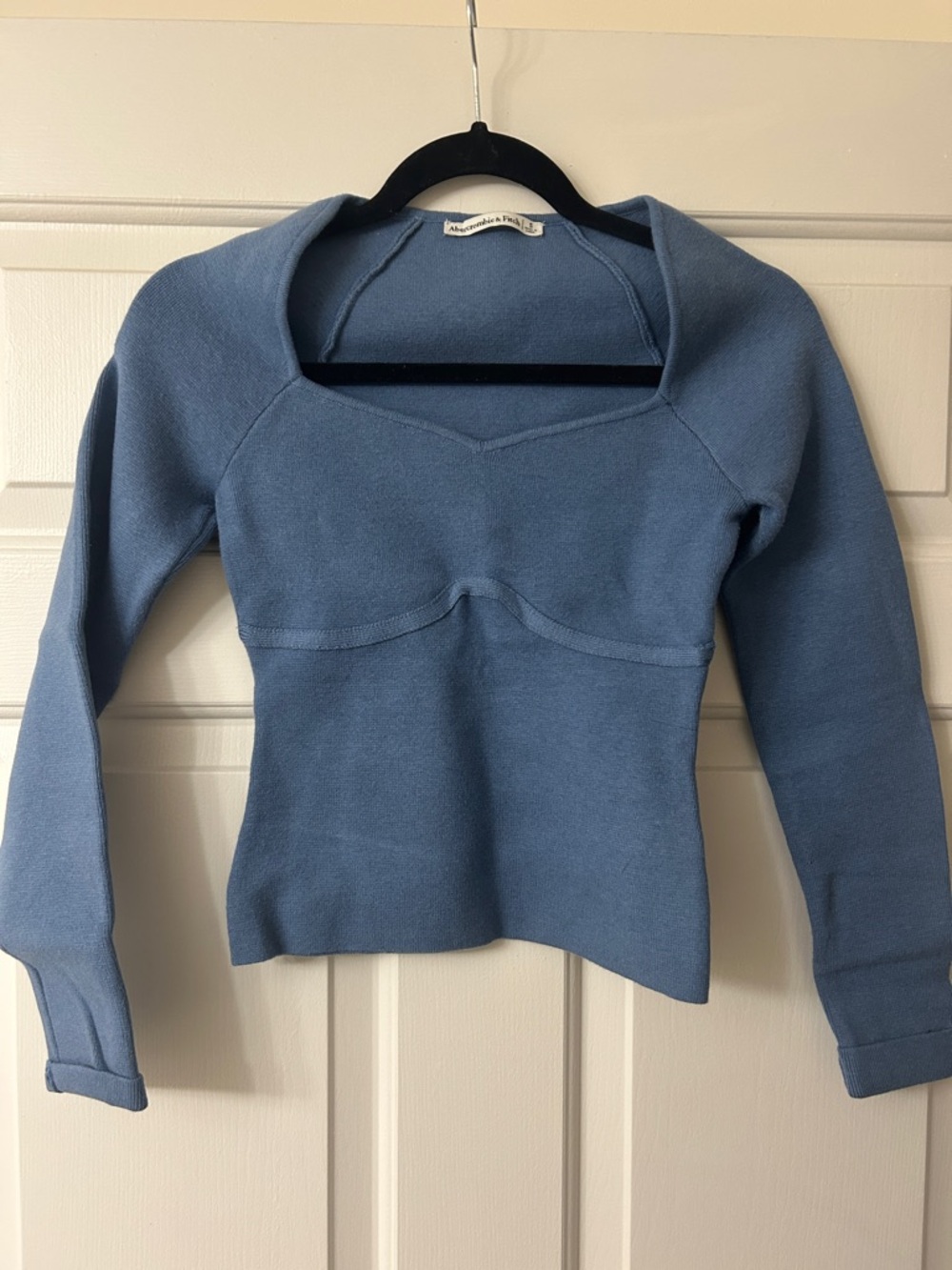 Abercrombie & Fitch Dusty Blue Crewneck Knit Top